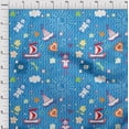 thumbnail image 4 of oneOone Rayon Blue Fabric Kids Sewing Material Print Fabric By The Yard 56 Inch Wide, 4 of 4