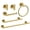 Gold, variant on 6-Piece Bathroom Hardware Set, Stainless Steel Towel Bar, Towel Ring, Toilet Paper Holder & Wall Hooks, Wall Mounted Bath Accessories for Modern & Farmhouse Bathrooms