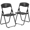 thumbnail image 2 of Emma + Oliver 2 Pack Black Plastic Folding Chair with Built-in Ganging Brackets, 2 of 11