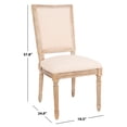 thumbnail image 6 of SAFAVIEH Buchanan 19''H French Linen Rect Side Chair Beige / Rustic Oak, 6 of 7