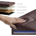 thumbnail image 4 of 30 Inches Storage Ottoman Bench, Faux Leather Ottoman with Storage, Folding Bench Shoe, Foot Rest Stool, for Living Room, Brown, 4 of 15