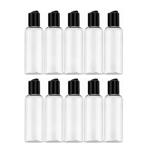 Travel Ready 10 pack 3.4 oz Plastic Toiletries Bottles Leakproof Design