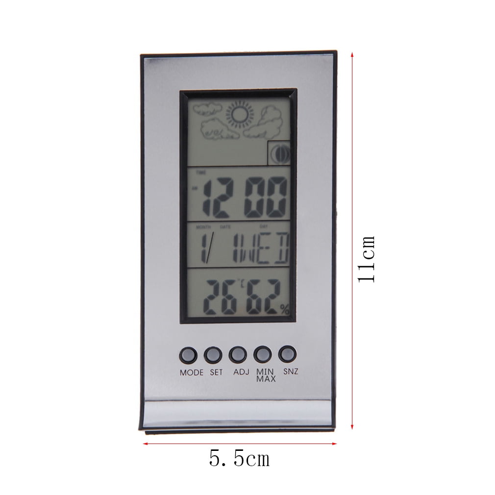 Indoor Outdoor Wireless Thermometer Weather Station Alarm Clock Calendar by