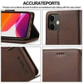 thumbnail image 6 of Dteck Case for Apple iPhone 12 mini 5.4-inch,Luxury Magnetic Leather Card Holder Wallet Flip Case Kickstand Shockproof Protector Cover,Brown, 6 of 8