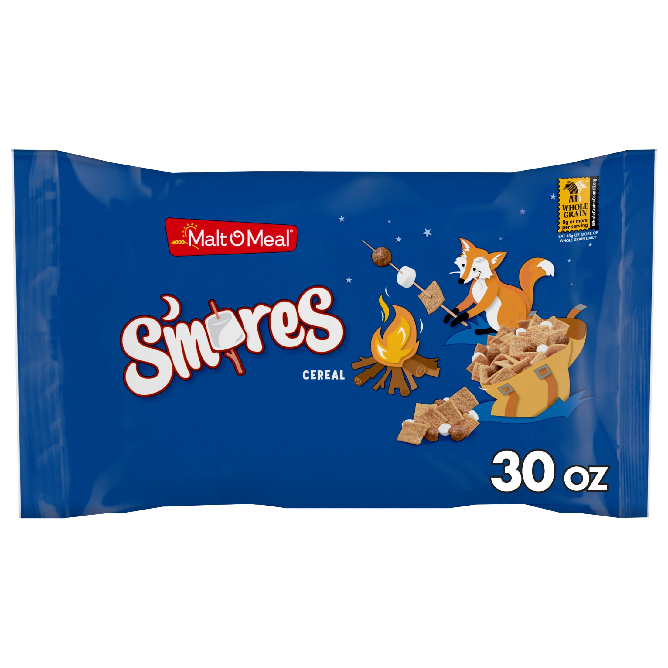 (2 pack) Malt-O-Meal S'mores Breakfast Cereal, Graham, Chocolate & Marshmallow, 30 oz Bag