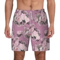thumbnail image 2 of Picia Rose Flowers pattern Mens Swim Trunks with Compression Liner Stretch Beach Shorts Quick Dry with Zipper Pockets No-Chafing Board Shorts-Small, 2 of 9