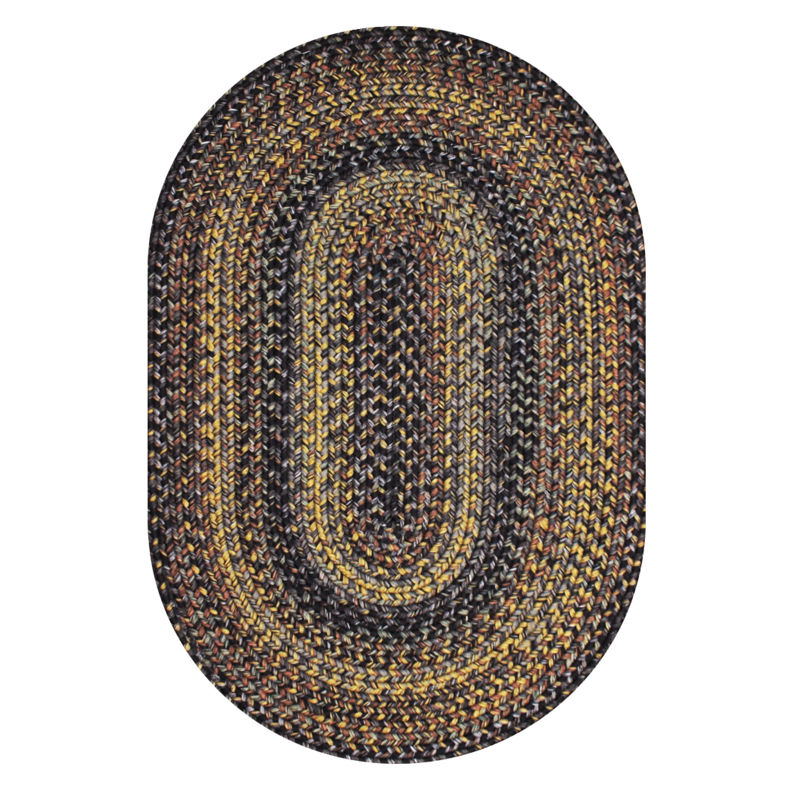 Homespice Decor 4' x 6' Oval Black Forest Ultra Durable Braided Rug