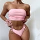thumbnail image 2 of Traje de baño de playa con correa superior de tubo trasero de color sólido dividido sexy para mujer Fridja  nalpqowj23412, 2 of 5