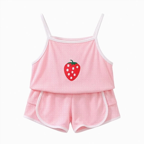 KPOPLK Toddler Girl Clothes 2Pcs Baby Girl Summer Outfits Ruffle Sleeveless Shirts Floral Tops Shorts Clothing Set 1-5T(3-4 Years,Pink)