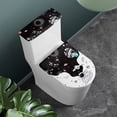 thumbnail image 3 of HELLHERO Planet & Astronaut Pattern Toilet Seat Cover & 2 Pcs Set Bathroom Toilet Cozy Set & Stretch for Household, 3 of 8