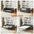 thumbnail image 2 of CHIC HOUSE Full Corduroy Pull Out Sofa Bed, Sleeper Sofa with Memory Foam Mattress & USB Charging, Convertible Loveseat Couch for Living Room, Small Spaces, Deep Gray, 2 of 9
