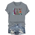 thumbnail image 2 of Mujeres Manga Corta de Verano Tops Día de San Valentín Impreso Cuello Redondo, Camisa de Moda Casual Blusa, 2 of 6