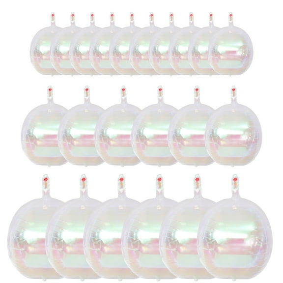 Threns 20 Pcs Iridescent Round Foil Balloon Reusable 4D Foil Balloon for Birthday Anniversary Baby Shower Wedding Party Decorations
