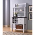 thumbnail image 1 of Cassiel Modern Baker's Rack Kitchen and Dining Buffet with 9 Wine Storage Compartments, 2 Drawers, and 2 Shelves, White & Faux Marble Black, 1 of 3