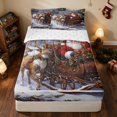 thumbnail image 2 of Manfei Santa Zipper Twin Comforter Sets with Fitted Sheet and 2 Pillowcases Reindeer Zipper Bedding Set, Lilac White, Reversible, 2 of 7