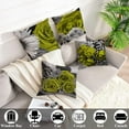 thumbnail image 5 of Chartreuse Green Throw Pillow Covers 18x18 Set of 4 Black Gray Grass Green Rose Decorative Throw Pillow Covers for Living Room Bed Flower Linen Pillow Cases Spring Summer, 5 of 6