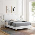 thumbnail image 2 of Platform Bed Frame, Full Size, White, Velvet, Bedroom, Modern Contemporary Boutique HB35288, 2 of 12