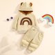 thumbnail image 2 of Sudadera Para Niños Pequeños Ropa De Manga Larga Para Recién Nacidos Otoño Invierno Niños Orejas Con Capucha Arco Iris Tops Pantalones Traje Caqui Odeerbi LM103-9633, 2 of 9