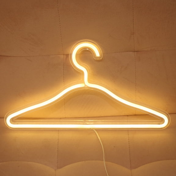 JingChun 2Pcs LED Neon Light Hanger Light Clothes Stand Night Lamp for Bedroom Home Wedding Clothing Store Wall Decor Gift