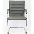 thumbnail image 3 of Pemberly Row Contemporary Faux Leather Office Chair in Gray (Set of 2), 3 of 6