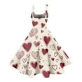 thumbnail image 5 of Women's Vintage Swing Dress A Line Sleeveless Heart Printed Wedding Guest Party Dresses Watermelon Red M, 5 of 5