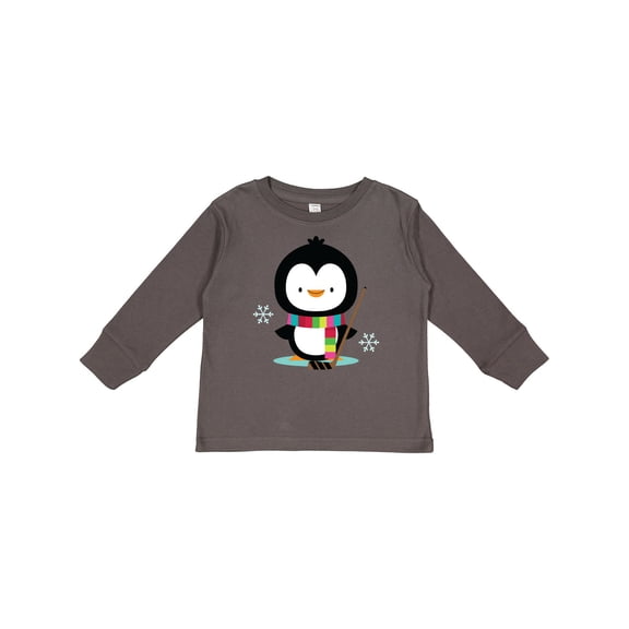 Inktastic Hockey Christmas Penguin Boys or Girls Long Sleeve Toddler T-Shirt