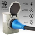 thumbnail image 5 of 50 Amp 20FT Generator Power Cord + Power Inlet Box, NEMA 14-50P / SS2-50R Twist Lock Connector, Weatherproof & UV Resistant,  for RV, Camping, Trailer & Emergency Backup Power, 5 of 9