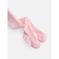 thumbnail image 3 of Wonder Nation Baby & Toddler Girls Flat & Ribbed Cotton Tights, 2 Pack, 0M-5T, 3 of 6
