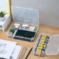 thumbnail image 6 of Extra Large Capacity Pencil Box, Stackable Organizer, Transparent Plastic, Snap-Tight Lid, Office Storage for Pens Markers Tape Erasers, 25.1x10.4x9.5cm, 6 of 6