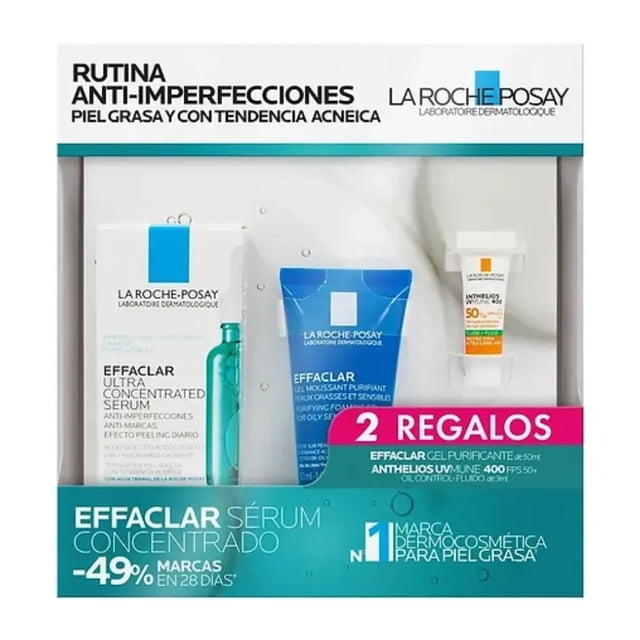 KIT-EFFACLAR SERUM ULTRA CONCENTRADO 30ML+EFFACLAR GEL MOUSSANT 50ML+ANTHELIOS UV MUNE 400 3ML