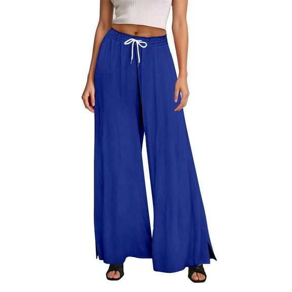 Krdevn Womens Pants - Women's Wide Legged Beach Leggings Casual Vacation Pants,Pants for Women,Size:S