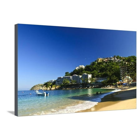 View on Pacific Coast of Mexico Resort Town of Mismaloya near Puerto Vallarta Stretched Canvas Print Wall Art By