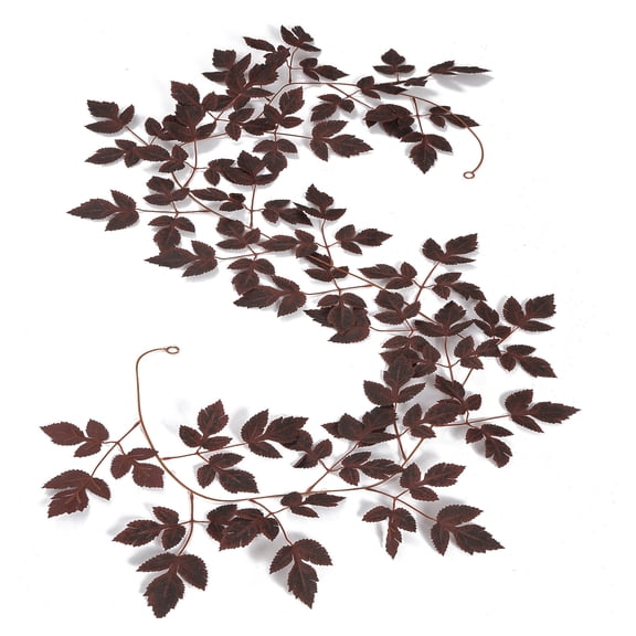 SLYNSHome Artificial Maple Leaf Garland,Fall Foliage Vine Swag For Front Door Frame Porch Mantel Indoor Outdoor Halloween Thanksgiving Autumn Seasonal Home Decor