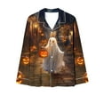 thumbnail image 5 of FDGIU Halloween Pajamas Women's Spring/Summer Floral Printed Round Neck Long Sleeve T-shirt Soft Sleepshirts, 5 of 6