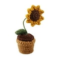 thumbnail image 3 of Hand-Woven Shaped Artificial Flower Wool Crochet Sunflower Potted Ornaments, 3 of 9