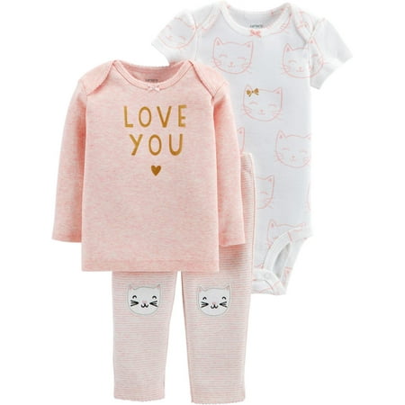 

Carters Baby Girls 3-pc. Love You Layette Set