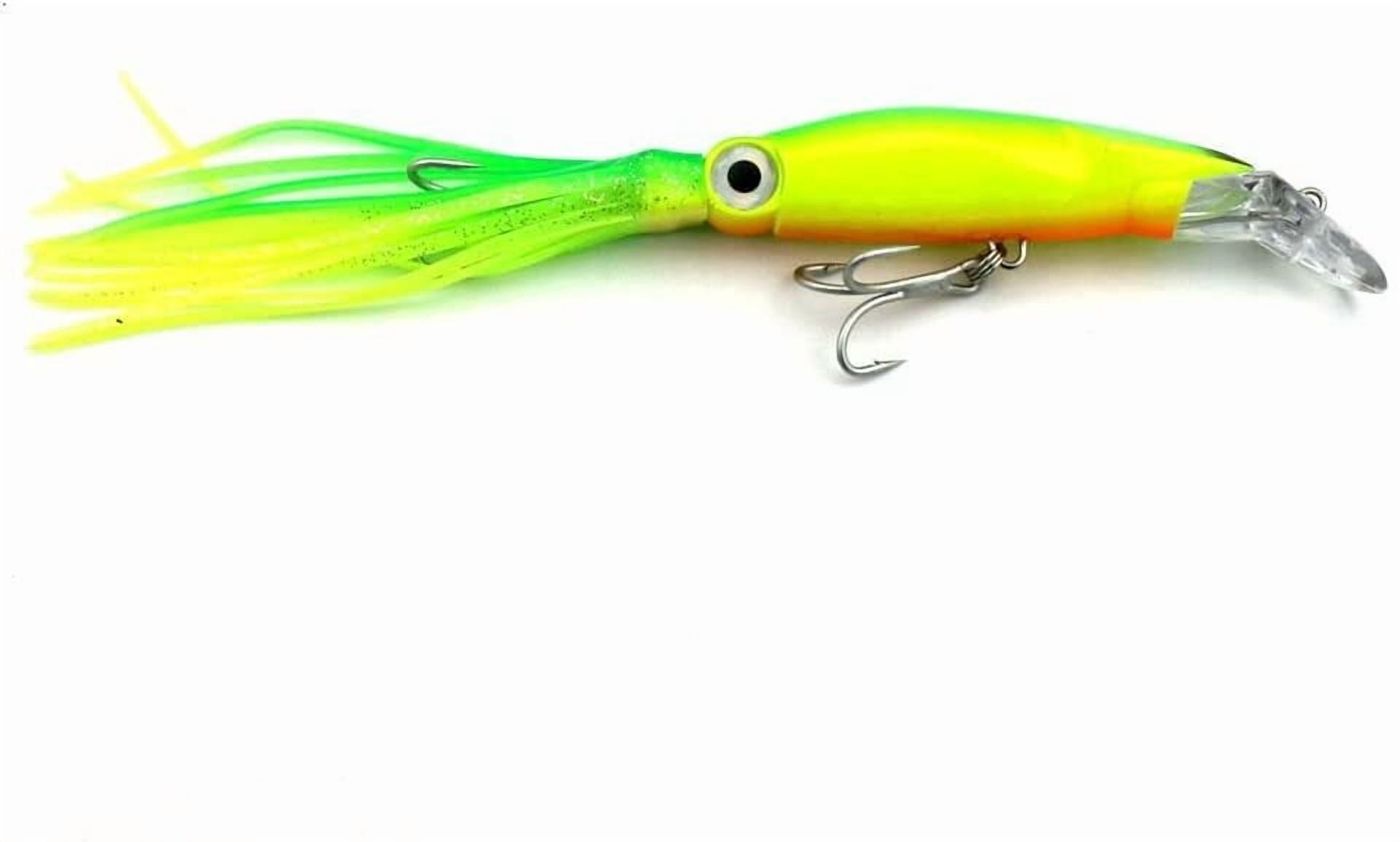 6 Pack Squid Skirts Fishing Lures 1.4 OZ/5.1 IN Octopus Bait with 2 Treble Hooks