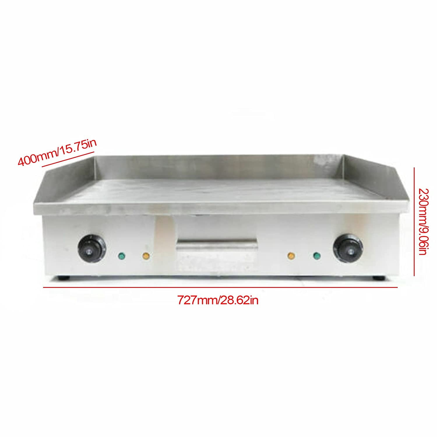 FETCOI 4400W Commercial Electric Counter-top Griddle with Thermostatic Controls Adjustable Temperature 50°C to 300°C 110V / 60Hz