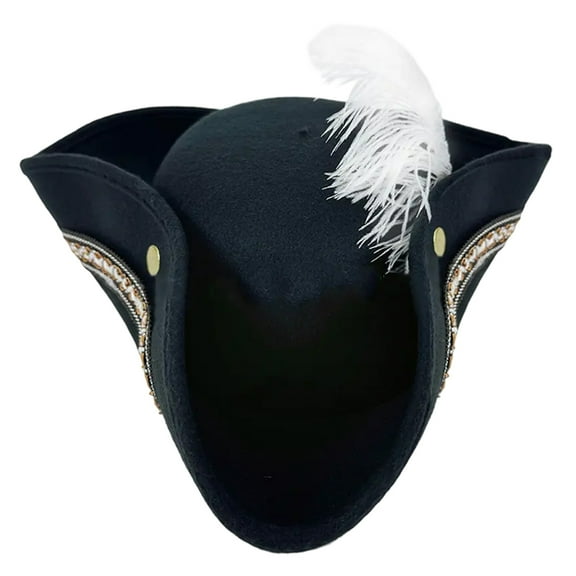 Embroidery Cosplay Pirate Caps For Children's Party Props Kids' Pirate Role Play Feathered Studded Fedoras
