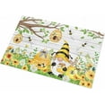 thumbnail image 2 of Shag Bath Rugs Gnome Bee Honey Summer Daisy Leaves Plush Soft Fluffy Doormat Floor Carpet,Non-Slip Living Room Bedroom Kitchen Entryway Door Mats Vintage Wood Board, 2 of 6