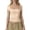 Beige, variant on Women's Casual Fitted Square Neck Short Sleeve Top Basic Solid Color Tee Shirt, White M