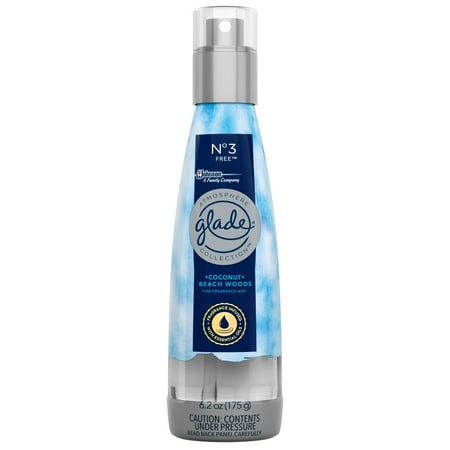 - (2 pack) Glade Atmosphere Fine Fragrance Mist Air Freshener No. 3 Free: Coconut & Beach Woods, 6.2 oz.