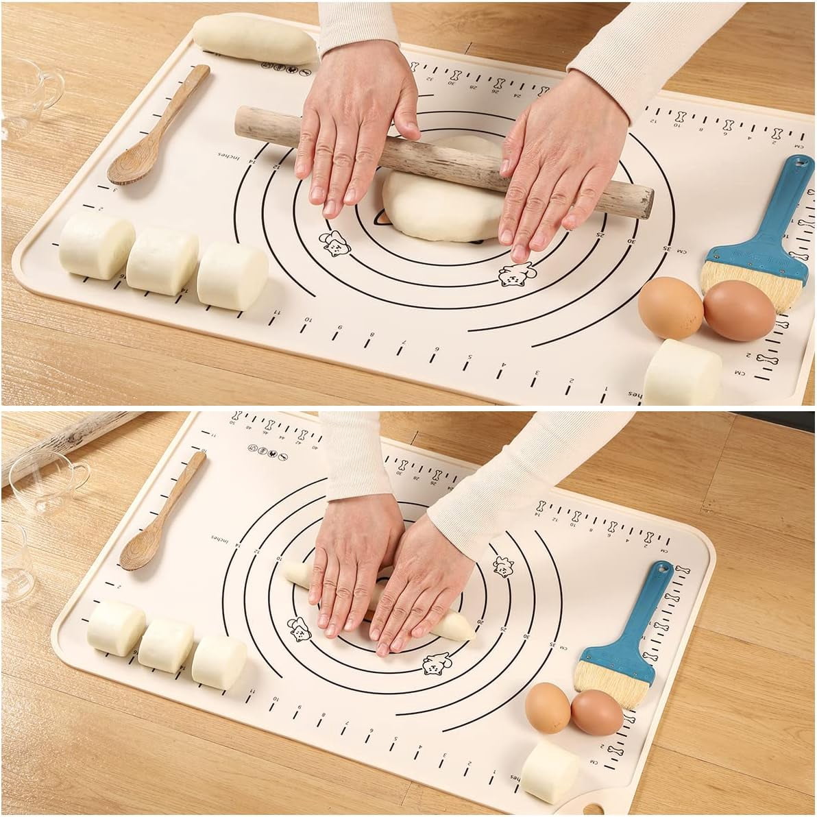 EuChoiz Silicone Pastry Mat 32" x 24" Non Stick Baking Mat Food Grade Silicone Rolling Dough Mat