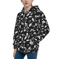 thumbnail image 2 of Kdxio Black White Leaves Pattern Kids Boys Girls Zip Up Hoodie 3D Printed Hooded Sweatshirt Hoody Coat with Pocket 7-12 Y-Medium, 2 of 6