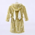 thumbnail image 4 of BRGZLK Kids Fleece Robes Boys Girls Cute Floral Print Plush Soft Flannel Warm Fluffy Bathrobe Home Absorbent Hooded Bath Towels for 3-12 Years Yellow Free Size, 4 of 4