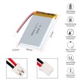 thumbnail image 4 of YDL 3.7V 2000mAh Battery 654065 Lithium Polymer Ion Rechargeable Li-ion Li-Po Battery with 2P PH 2.0mm Pitch Connector, 4 of 5