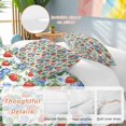 thumbnail image 2 of 3 Piece Strawberry Duvet Cover Set Full Size, Microfiber Comforter/Quilt Cover with Corner Ties and 2 Pillowcases, Summer Botanical Blue Spring Floral All Season Soft Bedding with Zipper Closure, 2 of 8