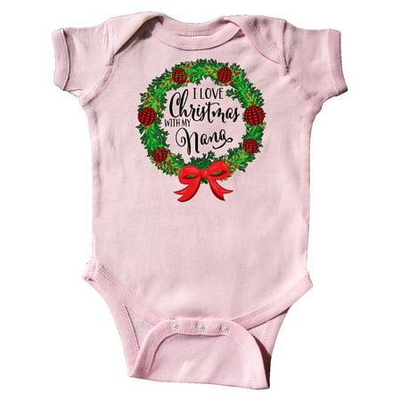 

Inktastic I Love Christmas with My Nana Wreath Gift Baby Boy or Baby Girl Bodysuit