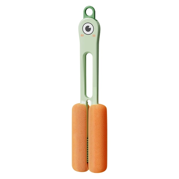 Cepillo para tazas cuatro en uno, cepillo de esponja de mango largo, cepillo para limpiar pajitas de botellas, herramienta para lavar tazas de cocina, cepillo para limpiar tapas de tazas.