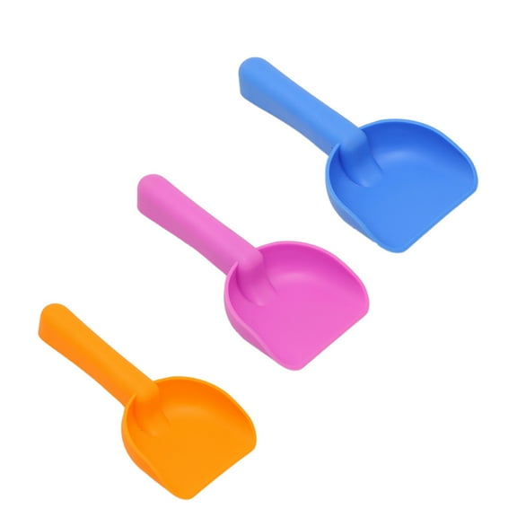 JZCHUNTOY 3PC Kids Winter Snow Shovel Set - Short - Handled Plastic Shovels for Snow Removal, Beach & Gardening Play - Fun Colors (Orange, Pink, Blue)